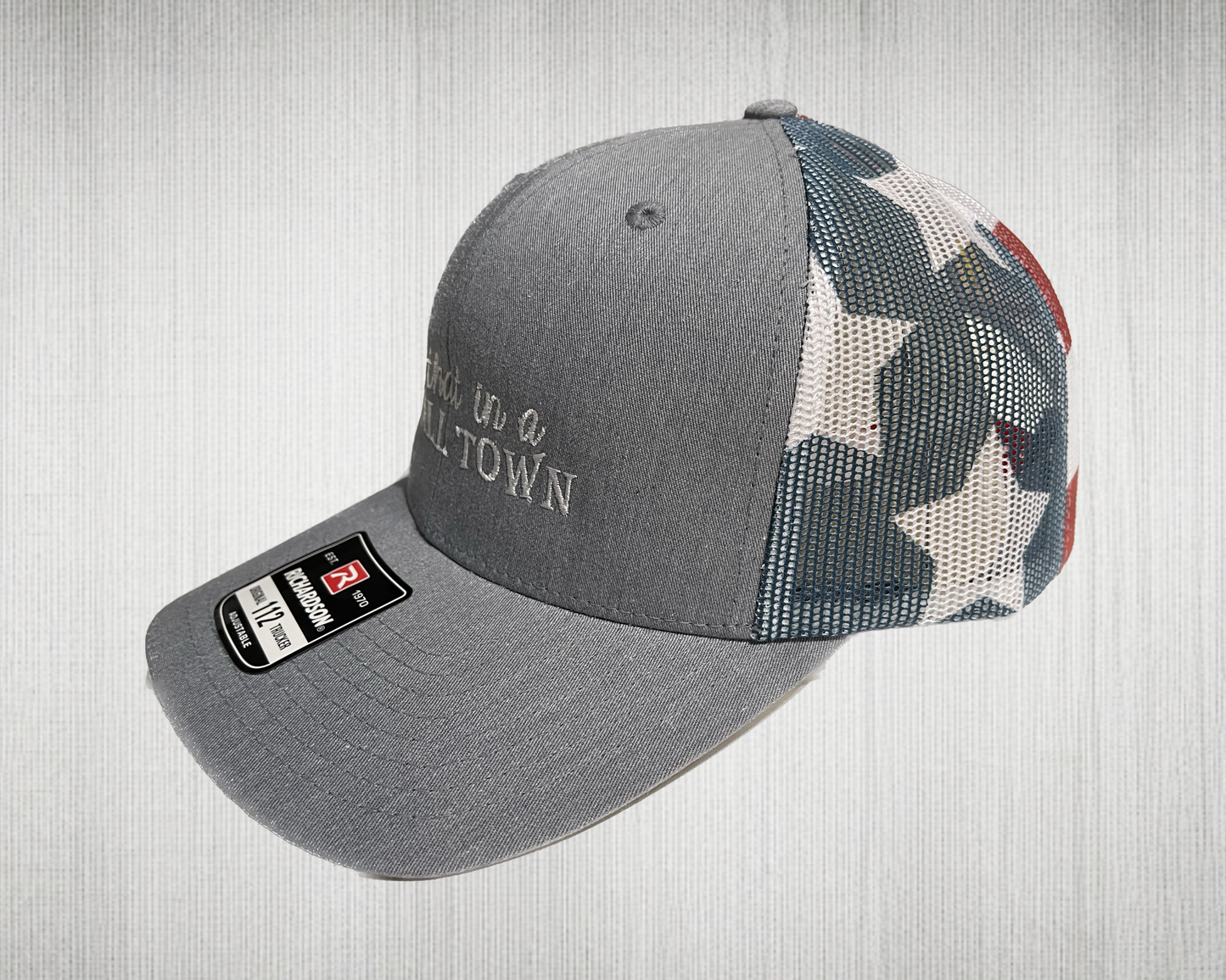 Try That In A Small Town hat, cap,Richardson 112 stars and stripe mesh back